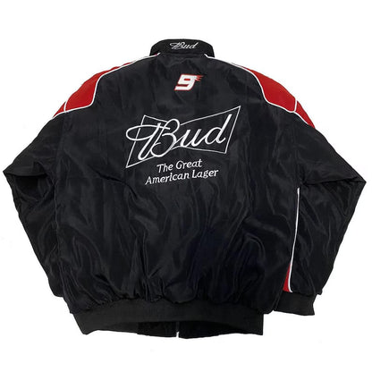 Black Budweiser Vintage Racing Jacket